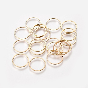 Brass Linking Rings, Round Ring, Long-Lasting Plated, Real 18K Gold Plated, 16x0.65mm, Inner Diameter: 15mm