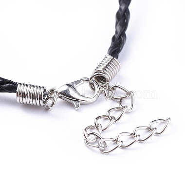 Mode tressée imitation création de collier en cuirs(X-NJEW-S105-017)-4