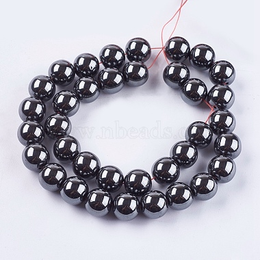 Non-Magnetic Synthetic Hematite Beads Strands(G-H1624-12mm-1)-2