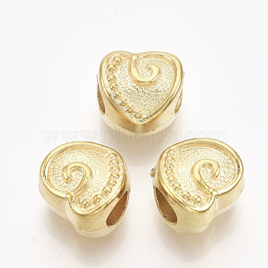 Golden Heart Plastic European Beads