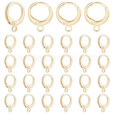 Real 18K Gold Plated Brass Hoop Earring Findings