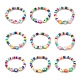 Ensemble de bracelets extensibles perlés en argile polymère faits à la main 9pcs 9 styles(BJEW-JB08959)-1
