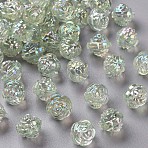 Transparent Acrylic Beads, AB Color, Flower, Yellow Green, 11.5x11.5mm, Hole: 1.8mm, about 780pcs/500g(TACR-S154-33C-327)