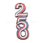 Independence Day Printed Wooden Big Pendants, 250 Charm, 54x18x2.4mm, Hole: 1.8mm(WOOD-B012-01C)