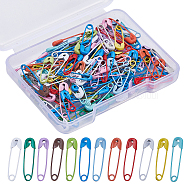 Iron Safety Pins, Mixed Color, 19x4.5x2mm, 150pcs/box(IFIN-WH0070-15B-01)