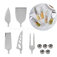 304 Stainless Steel Unfinished Cutlery Set, Including Knife, Fork, Spatula, for UV Resin, Epoxy Resin Mini Cutlery Craft Making, Stainless Steel Color, Cutlery: 76~94x24~47x1mm, Hole: 3mm, 5pcs/set(DIY-C055-11P)