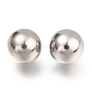 201 Stainless Steel Beads, No Hole/Undrilled, Solid Round, Stainless Steel Color, 12mm(STAS-H139-03F-P)