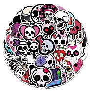52Pcs Skull Theme PVC Self Adhesive Cartoon Stickers, Waterproof Decals for Laptop, Bottle, Luggage Decor, Mixed Color, 44~70x34~60x0.2mm(STIC-G001-01)
