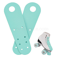 PVC Leather Flat Toe Guard Protector, for Roller Skate, Pale Turquoise, 180x54.5x1.5mm, Hole: 5mm & 20mm(FIND-WH0013-65D)