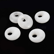 Natural White Jade Pendants, Donut/Pi Disc, 17.5~18.5x5.5mm, Hole: 5.5mm(G-T122-67S)