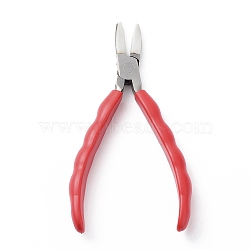 Steel Jewelry Pliers, Flat Nose Plier, Red, 15.8x8.1x1.9cm(TOOL-C010-08)