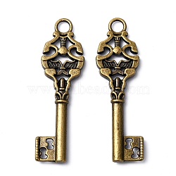 Alloy Pendants, Cadmium Free & Nickel Free & Lead Free, Skeleton Key Pendants, Antique Bronze, 50x14.5x4.5mm, Hole: 4mm(EA11972Y-AB)