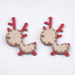 Christmas Faux Suede Patches, Costume Ornament Accessories, for Magic Tape Hair Clip Making, Christmas Reindeer/Stag, Antique White, 29x21x3mm(FIND-T053-06A-01)