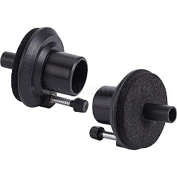 Plastic Hi-Hat Cymbal Holder Clamp, Drum Set Surpport Accessories, with Iron & Felt Mat Findings, for Musical Instrument Findings, Black, 57x54.5mm, Hole: 9mm and 22.5mm(FIND-WH0099-86)