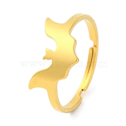 Animal 201 Stainless Steel Adjustable Rings for Women, Golden, Bat, 10.5mm, Inner Diameter: 18mm(RJEW-D082-05F)