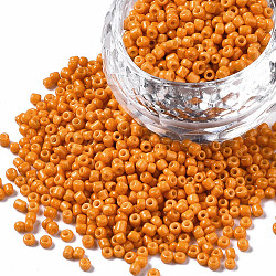 Glass Seed Beads, Baking Paint, Round Hole, Round, Dark Orange, 2~3x1.5~2mm, Hole: 0.8mm, about 450g/Pound(SEED-S060-A-F429)