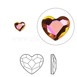 Austrian Crystal Rhinestone, 2808, Crystal Passions, Foil Back, Faceted Heart, 001 API_Crystal Astral Pink, 14x12x3mm(X-2808-14mm-001API(F))