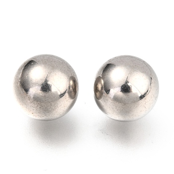 201 Stainless Steel Beads, No Hole/Undrilled, Solid Round, Stainless Steel Color, 12mm