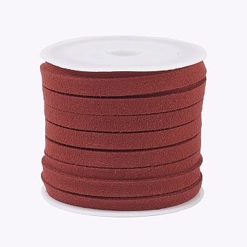 Faux Suede Cord, Faux Suede Lace, Dark Red, 5x1.5mm, about 5.46 yards(5m)/roll, 25rolls/bag