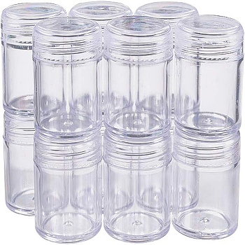 Plastic Bead Containers, Seed Beads Containers, Column, Clear, 4.3x4.4cm, Capacity: 40ml, 12pcs/box