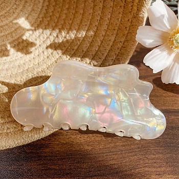 Acrylic Cloud Claw Clip, Versatile Hair Accessory for Women, Misty Rose, 105x50mm