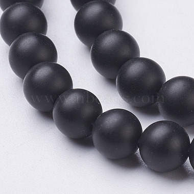 Natural Black Agate Beads Strands(X-G-D543-6mm)-2