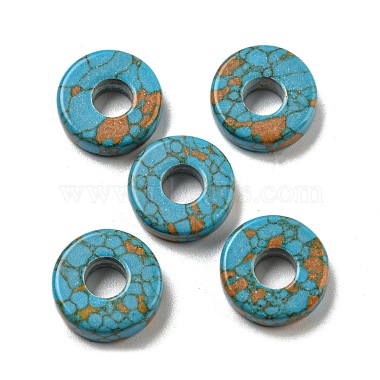 Peru Flat Round Synthetic Turquoise Beads