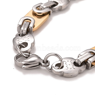 Vacuum Plating 304 Stainless Steel Oval Link Chains Bracelet(STAS-E160-07GP)-3
