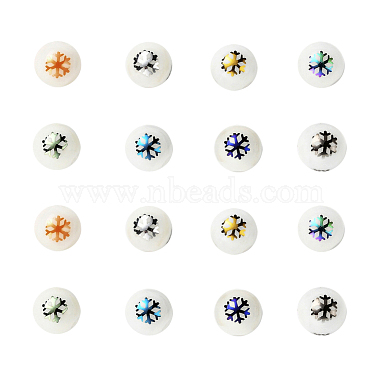 80Pcs 8 Colors Christmas Opaque Glass Beads(EGLA-YW0001-02)-2