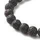 Natural Lava Rock & Non-magnetic Synthetic Hematite Round Beads Energy Power Stretch Bracelets Sett(BJEW-JB07051-04)-5