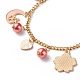 Alloy Enamel & Glass Pearl Charm Bracelet with 304 Stainless Steel Chains for Women(BJEW-JB08707-01)-5