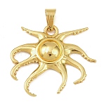 Ocean Theme 304 Stainless Steel Pendants, Golden, Octopus, 27x31x4mm, Hole: 6x3mm(STAS-K315-01A-G)