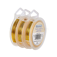 Round Copper Wire for Jewelry Making,Golden,18 Gauge,1mm,3 rolls/set(CWIR-BC0002-10G)