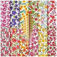 12 Sheets 12 Styles Scrapbooking Paper Pads, Decorative Craft Paper Pad, None Self-Adhesive, Flower, 153x153x0.1mm, 1 Sheet/style(DIY-C079-01E)