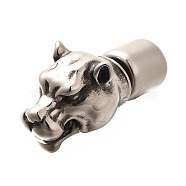 304 Stainless Steel Magnetic Clasps, Leopard, Antique Silver, 35x16x16mm(STAS-R140-17AS)