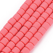Polymer Clay Bead Strands, Column, Light Coral, 5~7x6mm, Hole: 1.5~2mm, about 61~69pcs/strand, 15.74 inch(X-CLAY-T001-C21)