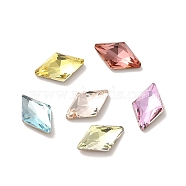 Glass Rhinestone Cabochons, Point Back & Back Plated, Faceted, Rhombus, Mixed Color, 8x5x2mm(RGLA-P037-05A-D)