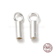 925 Sterling Silver Cord Ends, End Caps, Column, Silver, 6x2.5x1.5mm, Hole: 1.6mm, Inner Diameter: 1mm(STER-P055-01A-S)