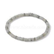 Natural White Labradorite Rondelle Beaded Stretch Bracelets, Inner Diameter: 2 inch(5.15cm)(BJEW-JB09980-04)