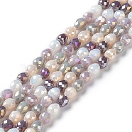 Electroplated Glass Beads Strands, Faceted Teardrop, Thistle, 4.5~5x4mm, Hole: 0.8mm, about 100pcs/strand, 18.31~18.70''(46.5~47.5cm)(GLAA-B013-01A)