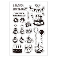 PVC Plastic Stamps, for DIY Scrapbooking, Photo Album Decorative, Cards Making, Stamp Sheets, Birthday Themed Pattern, 16x11x0.3cm(DIY-WH0167-56-20)