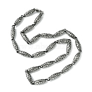 304 Stainless Steel Necklaces, Rice, Antique Silver, 21.26 inch(54cm)(NJEW-C050-01AS)