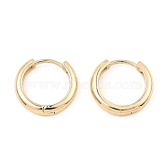 Brass Huggie Hoop Earrings, Light Gold, 15x16x3mm(EJEW-I289-14KCG)