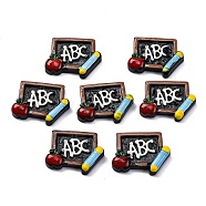 SUNNYCLUE 25Pcs Teachers' Day Theme Opaqie Resin Pendants, Blackboard Charm, Colorful, 19~20x27~28x4~5mm, Hole: 1.4~1.8mm(RESI-XCP0002-22)