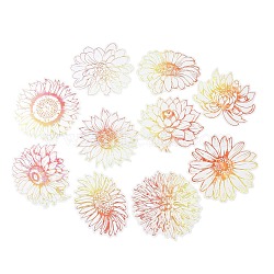 Flower Waterproof PET Stickers Set, Decorative Stickers, for Water Bottles, Laptop, Luggage, Cup, Computer, Mobile Phone, Skateboard, Guitar Stickers, Light Coral, 65~75x77~80x0.1mm, 10 style, 2pcs/style, 20pcs/set(DIY-G118-01D)