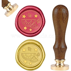 DIY Wood Wax Seal Stamp, Ice Cream Pattern, 83x22mm, Head: 7.5mm, Stamps: 25x14.5mm(AJEW-WH0131-275)