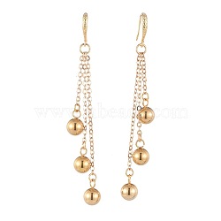 Dangle Earrings, with 304 Stainless Steel and Brass Findings, Golden, 85mm, Pin: 0.8mm(X-EJEW-JE03590-03)