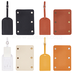 PandaHall Elite 4Pcs 4 Colors PU Leather Luggage Tag, with Iron Clasp, Travel ID Labels, Suitcase Name Tags, Rectangle with 4Pcs 4 Colors Bag Handles Protective Sleeve, Mixed Color, 213~234mm(AJEW-PH0018-19)