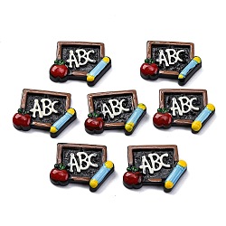 SUNNYCLUE 25Pcs Teachers' Day Theme Opaqie Resin Pendants, Blackboard Charm, Colorful, 19~20x27~28x4~5mm, Hole: 1.4~1.8mm(RESI-XCP0002-22)