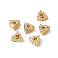Rack Plating Brass Beads, Long-Lasting Plated, Cadmium Free & Nickel Free & Lead Free, Triangle, Real 18K Gold Plated, 5x5.5x2.5mm, Hole: 1.4mm(KK-C007-43G)